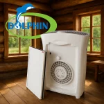 High-quality Dolphin air purifier with open filter compartment and advanced filtration system